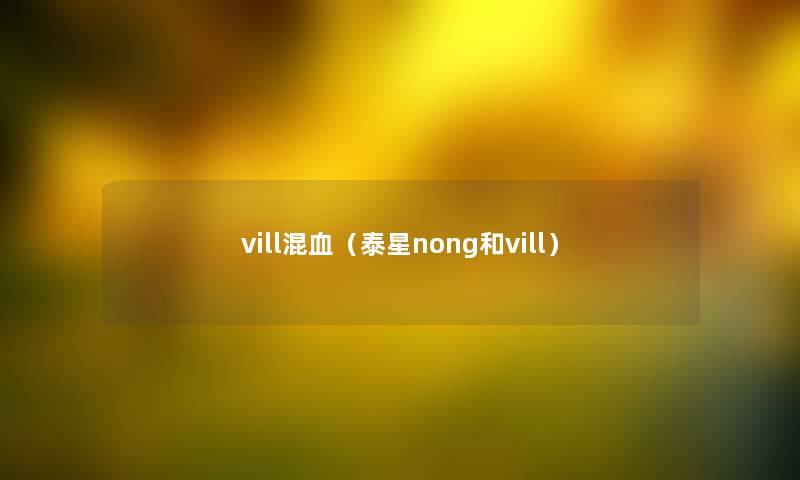 vill混血（泰星nong和vill）