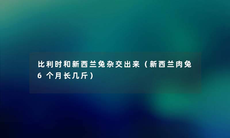 比利时和新西兰兔杂交出来（新西兰肉兔6个月长几斤）