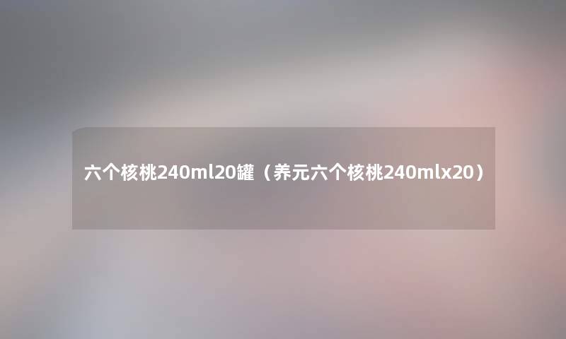 六个核桃240ml20罐（养元六个核桃240mlx20）